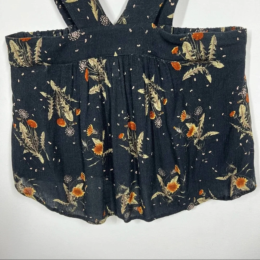 BP Sunflower Floral Cropped Wide Strap Rayon Tank Top Size Medium - Picture 4 of 7